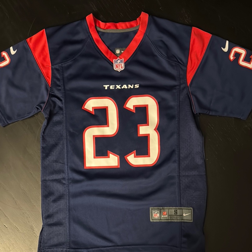 Nike Blue and Red Texans Jersey #23 Foster